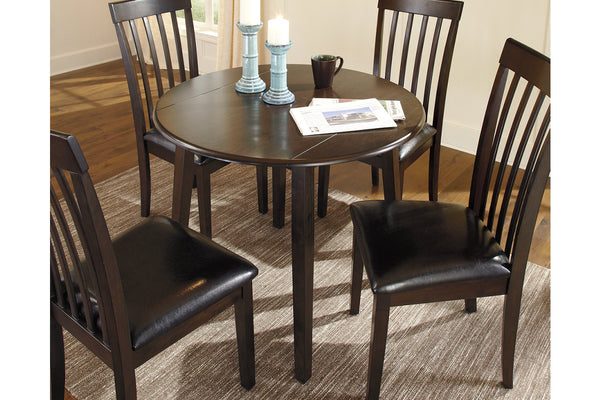 Hammis Round Dining Drop-Leaf Table Dark Brown