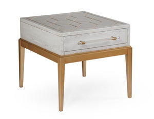 Bassett Mirror Contemporary Gray Perrine Wood Rectangular End Table