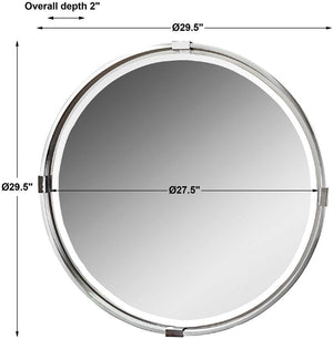 Uttermost Tazlina Brushed Nickel Round Mirror