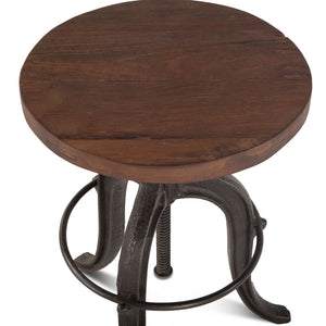 Home Trends Design Industrial Teak Adjustable Recycled Teak Bar Stool