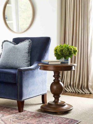 American Drew Berkshire Pearson Warm Cognac Round End Table