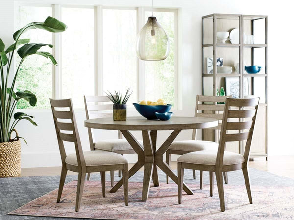 American Drew West Fork Hardy Taupe Round Dining Table