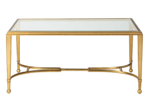 Artistica Home by Lexington Metal Designs Sangiovese Small Rectangular Metal Cocktail Table in Gold Leaf