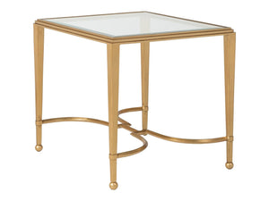 Artistica Home by Lexington Metal Designs Sangiovese 24 Inch Rectangular Metal End Table Gold Leaf