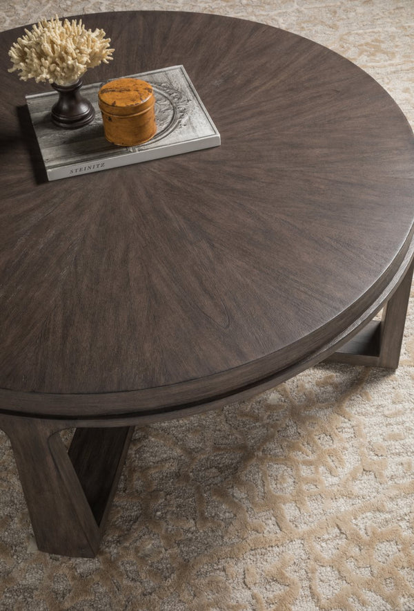 Artistica Home by Lexington Cohesion Program Rousseau 42.5 Inch Round Wood Cocktail Table Dark Brown
