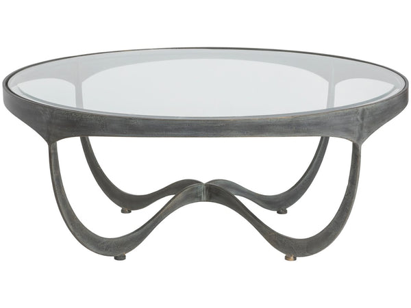 Artistica Home by Lexington Metal Designs Sophie 42 Inch Round Metal Cocktail Table Iron Gray