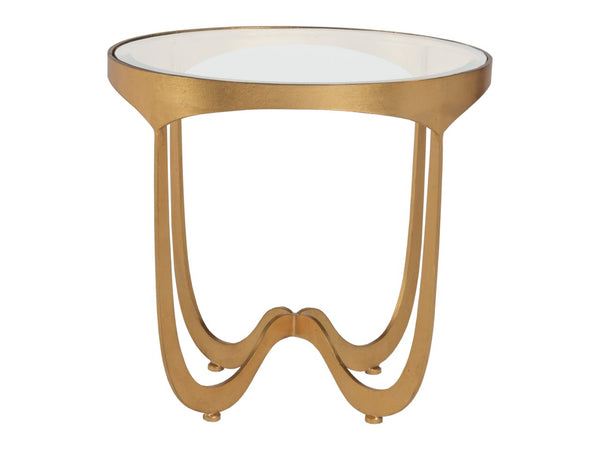 Artistica Home by Lexington Metal Designs Sophie 26 Inch Round Metal End Table Gold Leaf