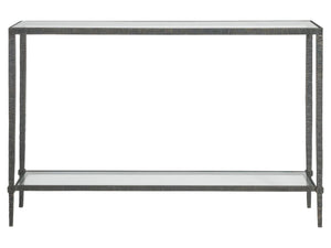 Artistica Home by Lexington Metal Designs Claret 54 Inch Modern Iron Gray/Clear Console Accent Table