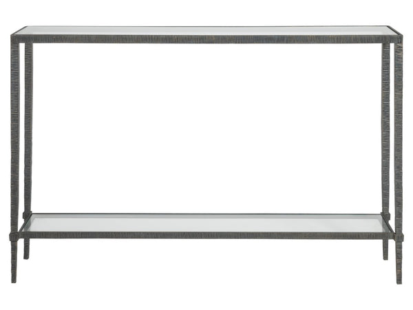 Artistica Home by Lexington Metal Designs Claret 54 Inch Modern Iron Gray/Clear Console Accent Table