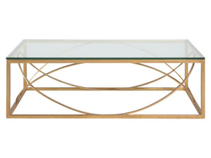 Artistica Home by Lexington Metal Designs Ellipse 54 Inch Rectangular Metal Cocktail Table Gold Leaf