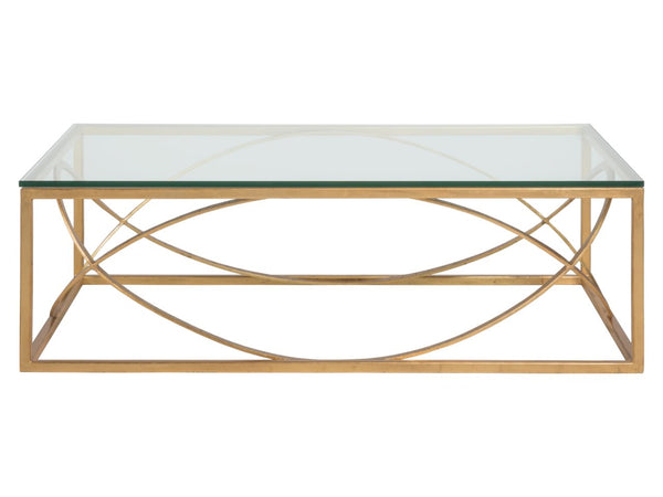 Artistica Home by Lexington Metal Designs Ellipse 54 Inch Rectangular Metal Cocktail Table Gold Leaf