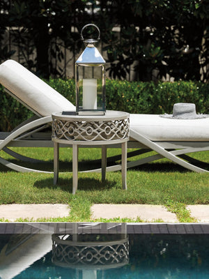 Tommy Bahama Outdoor by Lexington Silver Sands Soft Gray Round End Table
