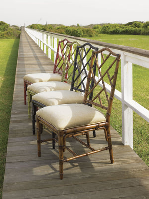 Tommy Bahama Home by Lexington Island Estate Wood Dining Chair Wood/Upholstered/Fabric in Red/Brown