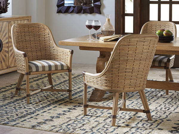 Tommy Bahama Home by Lexington Los Altos Armchair Upholstered/Wicker/Rattan/Fabric in Gray