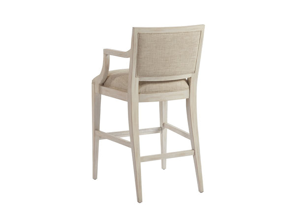 Barclay Butera by Lexington Newport Bar & Counter Stool Upholstered/Metal in Blue