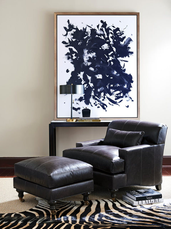 Barclay Butera Upholstery by Barclay Butera Oxford Leather Ottoman