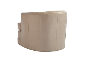 Barclay Butera Upholstery by Barclay Butera Cliffhaven Leather Swivel Barrel Chair