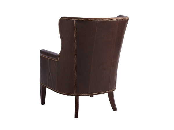 Barclay Butera Upholstery by Barclay Butera Avery Leather Wing Barrel Chair