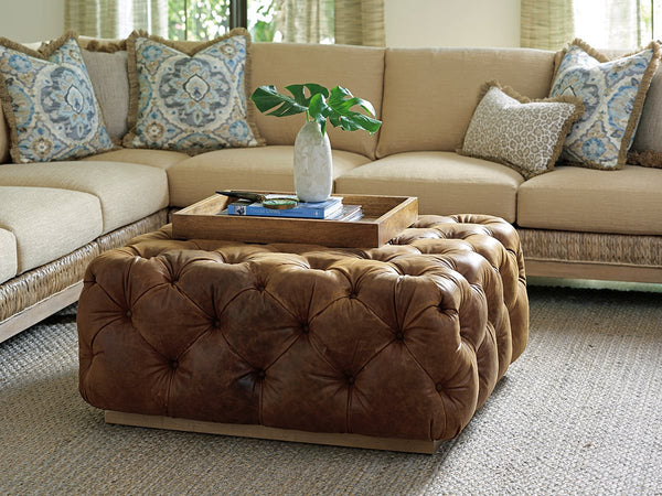 Tommy Bahama Home by Lexington Los Altos Laurel Leather Cocktail Ottoman