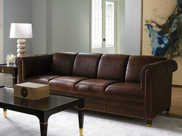 Carlyle by Lexington Mahogany Springfield Leather Sofa Carlyle