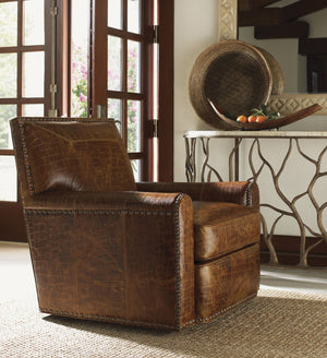 Tommy Bahama Home by Lexington Stirling Park Leather Swivel Chair Upholstery