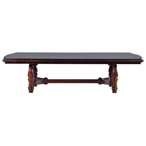 Steve Silver Antoinette 120-Inch Pedestal Dining Table With 24-Inch Leaf In Warm Brown Cherry