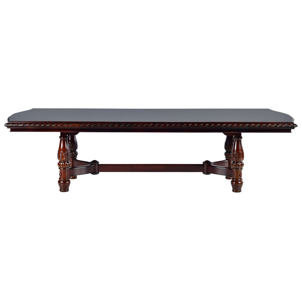 Steve Silver Antoinette 120-Inch Pedestal Dining Table With 24-Inch Leaf In Warm Brown Cherry