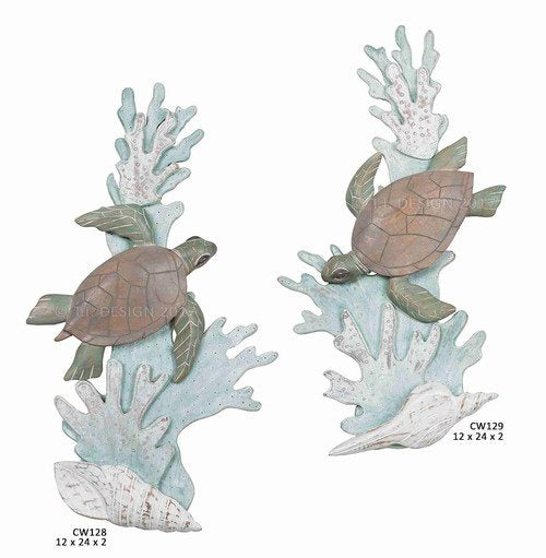 T.I. Design Turtle On Reef Facing Left Wall Art