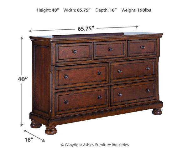 Porter Boho Haven 7-Drawer Dresser Rustic Brown