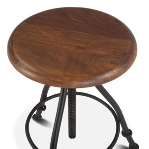 Home Trends Design Industrial Loft Acacia Wood Adjustable Bar Stool