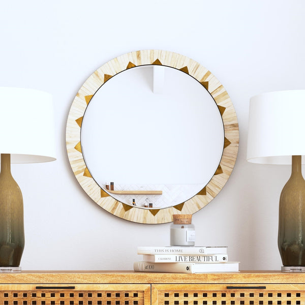 Bassett Mirror Glam Gold/White Bone Global Wall Mirror