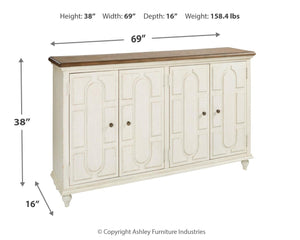 Roranville 4-Door Accent Cabinet Antique White