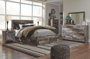 Derekson Full Panel Bed with 6-Drawers of Storage Multi Gray