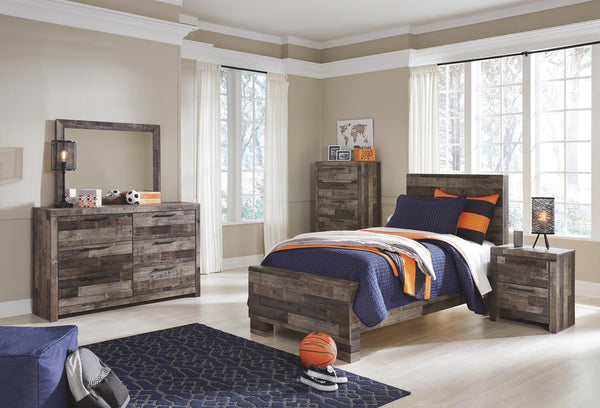 Derekson Twin Panel Bed Multi Gray