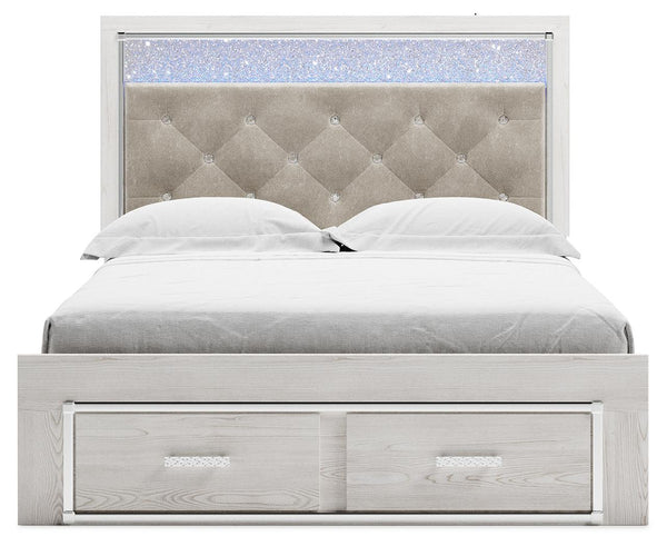Altyra Queen Upholstered 2-Drawer Storage Bed White