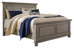 Lettner California King Panel Bed Light Gray