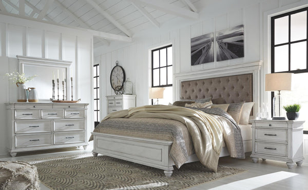 Kanwyn California King Panel Bed Whitewash