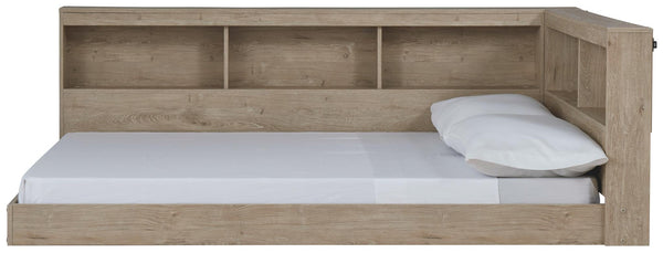 Oliah Full Bookcase Storage Bed with USB Natural