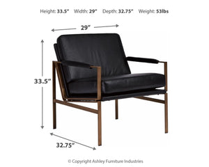 Puckman All Leather Accent Chair Black