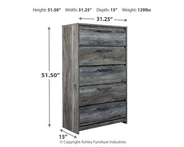 Baystorm Urban Foundry 5-Drawer Chest Gray