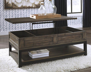 Johurst Castered Coffee Table with Lift Top Grayish Brown