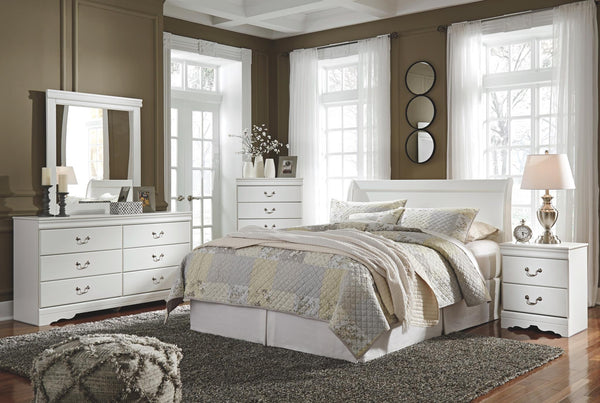 Anarasia 6-Drawer Dresser & Mirror White