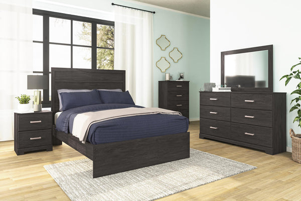 Belachime 6-Drawer Dresser & Mirror Charcoal