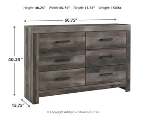 Wynnlow Urban Foundry 6-Drawer Dresser Gray