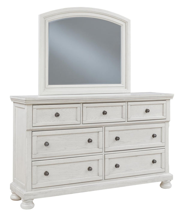 Robbinsdale 7-Drawer Dresser & Mirror Antique White