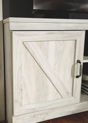 Bellaby Pastoral Charm 63-Inch TV Stand with Fireplace Whitewash