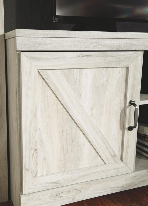 Bellaby Pastoral Charm 63-Inch TV Stand with Fireplace Whitewash