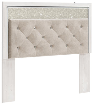 Altyra Queen Upholstered Button Tufted Panel Headboard White