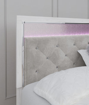 Altyra King/California King Upholstered Tufted Panel Headboard White