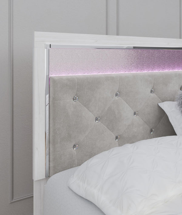 Altyra King/California King Upholstered Tufted Panel Headboard White